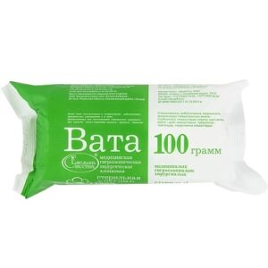 Вата медицинская хирургическая стерильный 100 г хлоп.
